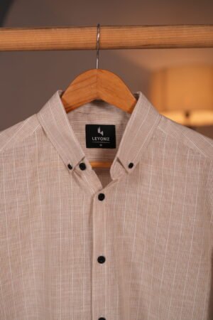 Light Brown and White Stripe Shirt