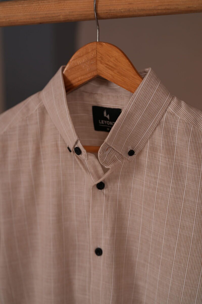 Light Brown and White Stripe Shirt