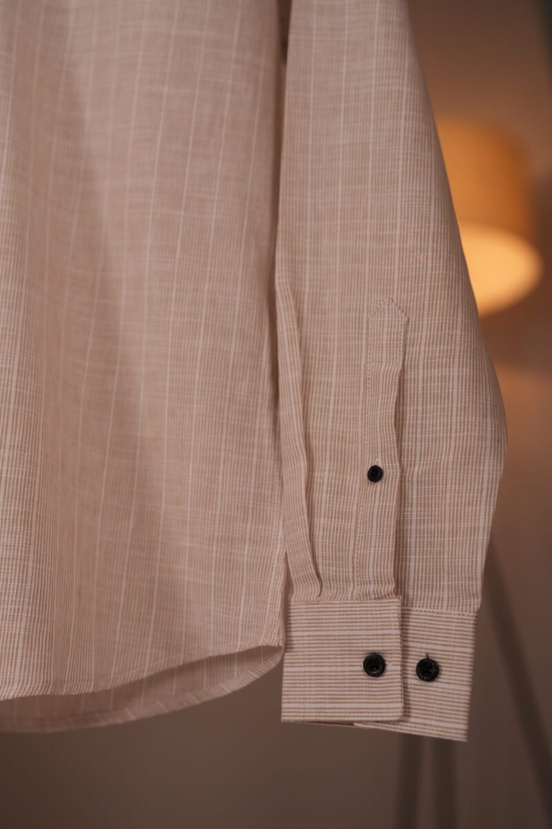 Light Brown and White Stripe Shirt