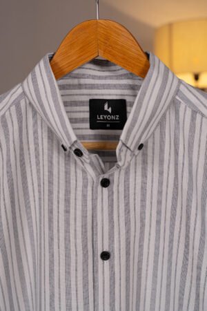 White and Grey Stripe Shirt