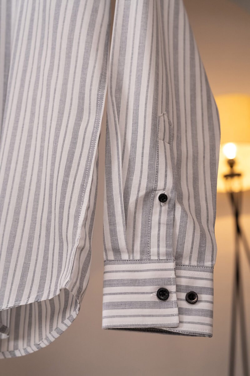White and Grey Stripe Shirt